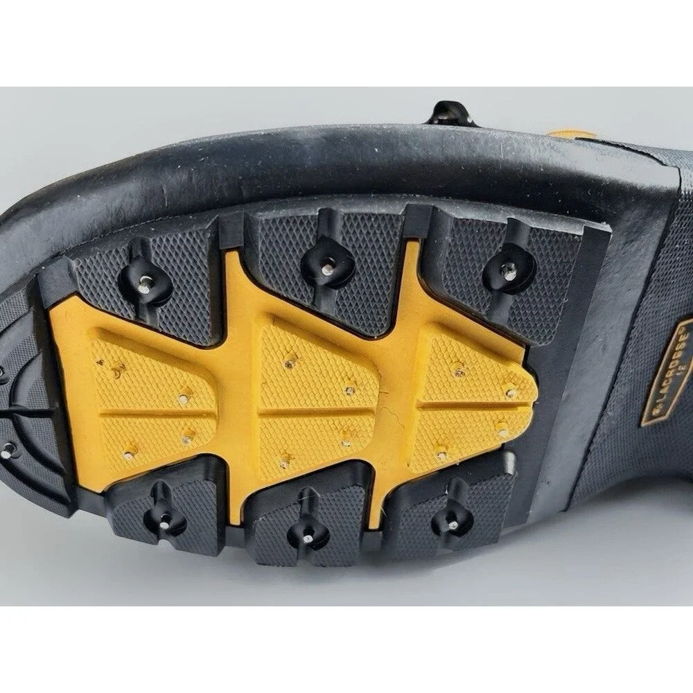 LaCrosse ATS Rubber Overshoe Boots Mens Size 12 Black Yellow Studded Ice Fishing